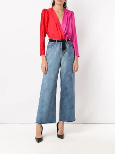 Shop Amapô Madri Palazzo Trousers In Blue