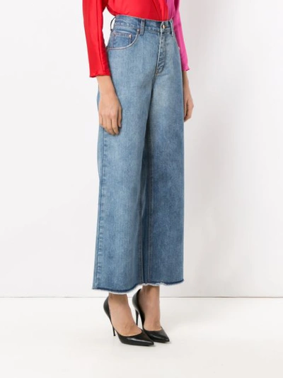 Shop Amapô Madri Palazzo Trousers In Blue