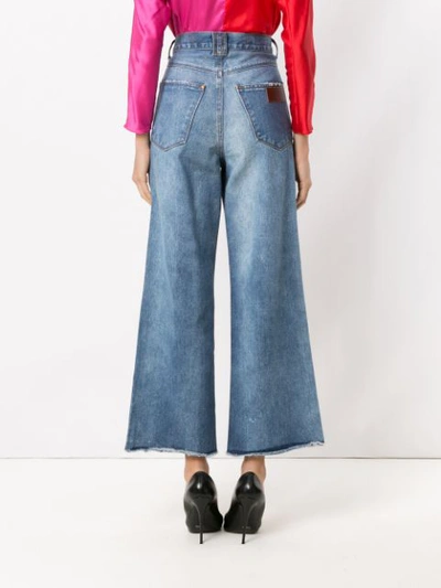 Shop Amapô Madri Palazzo Trousers In Blue