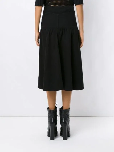 Shop Andrea Bogosian Denim Midi Skirt In Black