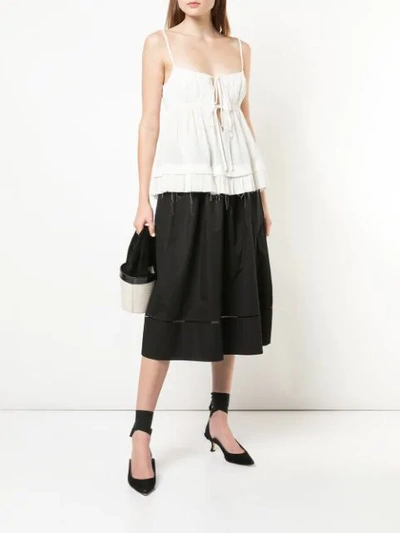 Shop Khaite Drawstring Flared Skirt In Black