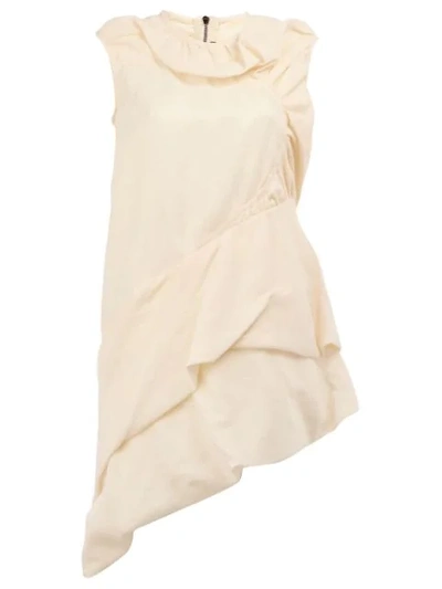 Shop Rick Owens Asymmetric Draped Mini Dress In White