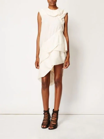 Shop Rick Owens Asymmetric Draped Mini Dress In White