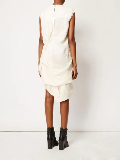 Shop Rick Owens Asymmetric Draped Mini Dress In White