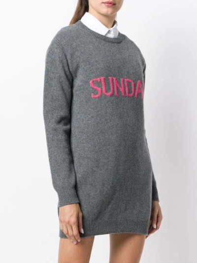 Shop Alberta Ferretti Sunday Sweater Dress In Grey