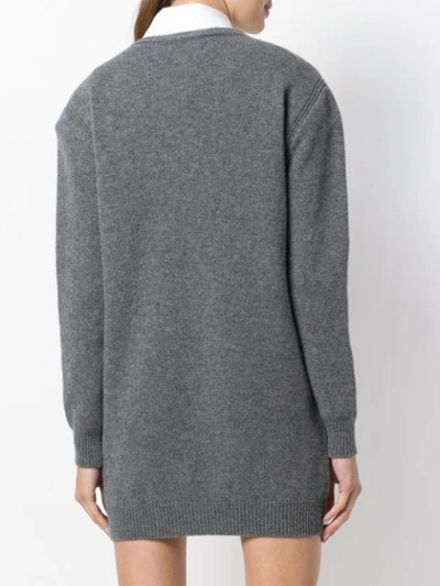 Shop Alberta Ferretti Sunday Sweater Dress In Grey