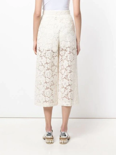 sheer lace cropped trousers