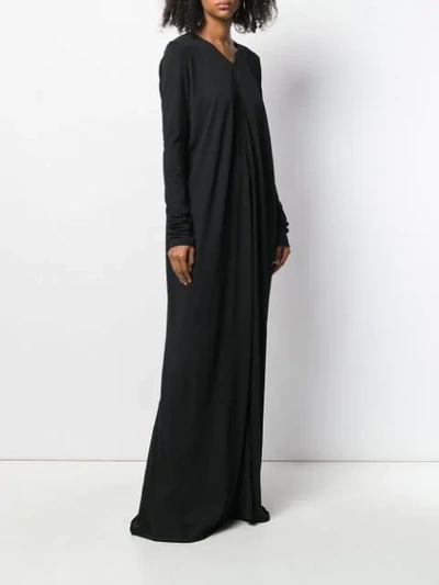 Shop Rick Owens Long-sleeved Maxi Dress In Black