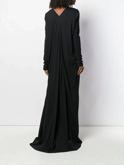 Shop Rick Owens Long-sleeved Maxi Dress In Black