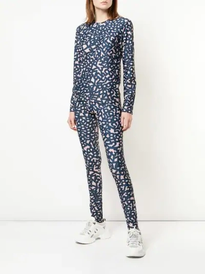 Shop Comme Des Garçons Number Print T-shirt And Leggings Set In Blue