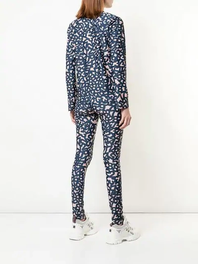 Shop Comme Des Garçons Number Print T-shirt And Leggings Set In Blue