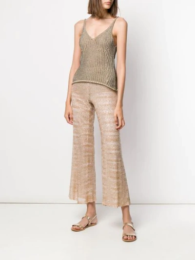 Shop Missoni Cropped Pull-on Trousers In Neutrals
