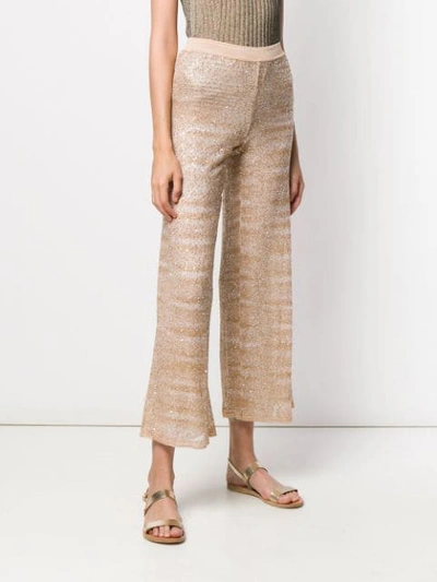 Shop Missoni Cropped Pull-on Trousers In Neutrals