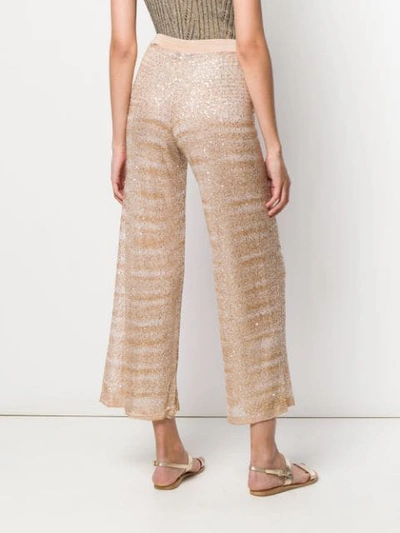 Shop Missoni Cropped Pull-on Trousers In Neutrals
