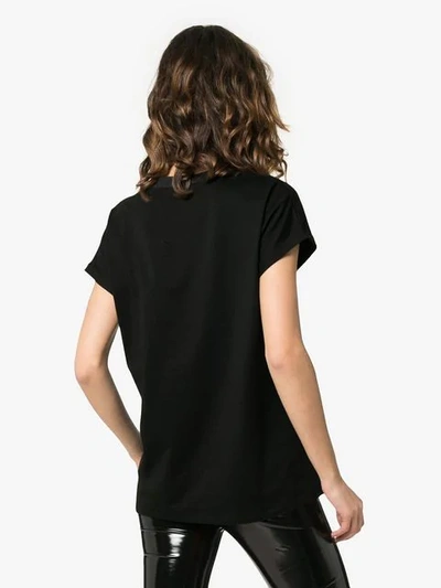 Shop Balmain Crew Neck Logo T-shirt In Black