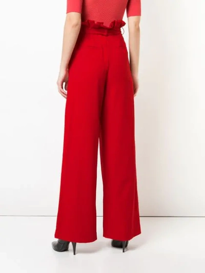 Shop Alice And Olivia Farrel Wide-leg Trousers In Red