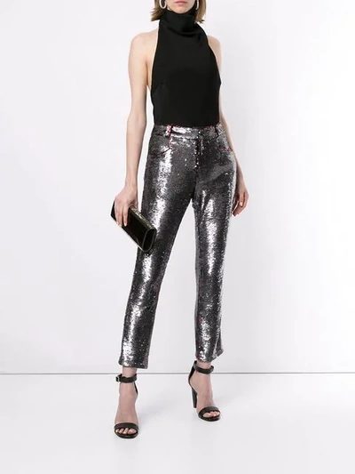 Shop Iro Sequinned Skinny Jeans In Silver