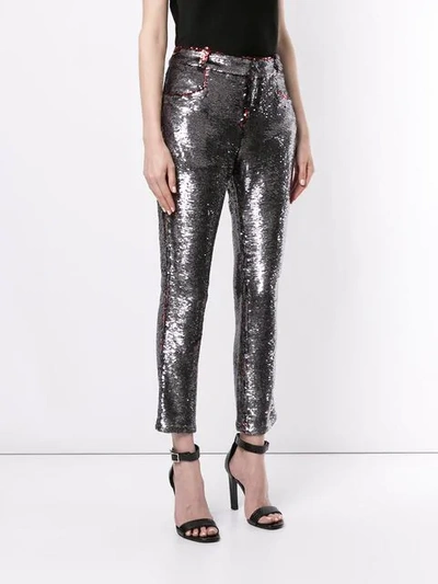 Shop Iro Sequinned Skinny Jeans In Silver