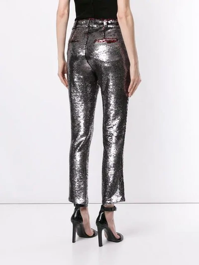 Shop Iro Sequinned Skinny Jeans In Silver