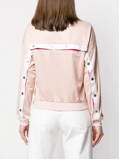 Shop Fila Snap Logo Sweatshirt In Pink