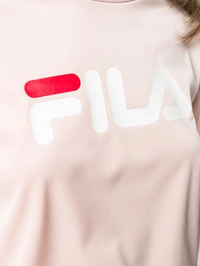 Shop Fila Snap Logo Sweatshirt In Pink
