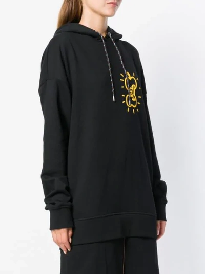 Shop Aalto Apple Print Hoodie Dress In Black