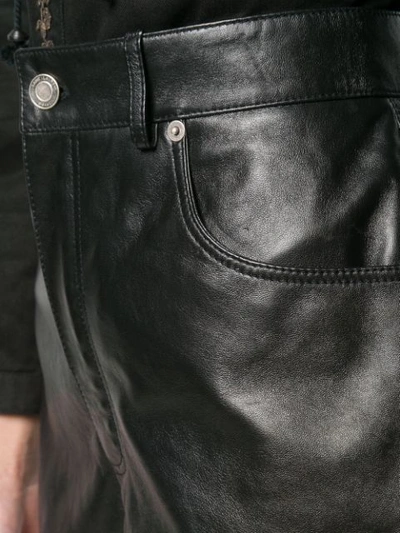 SAINT LAURENT 真皮短裤 - 黑色