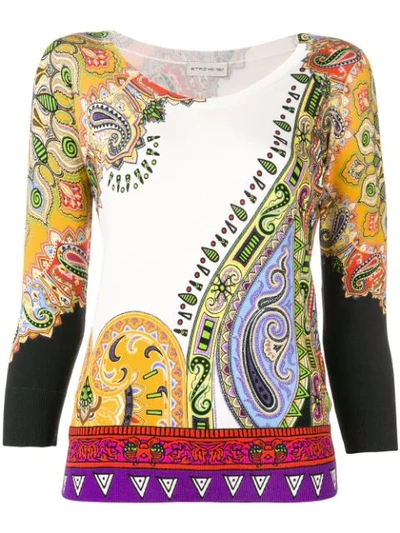 Shop Etro Paisley Printed Jumper In Neutrals