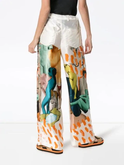 Shop Marni Wide Leg Printed Trousers In Afw01