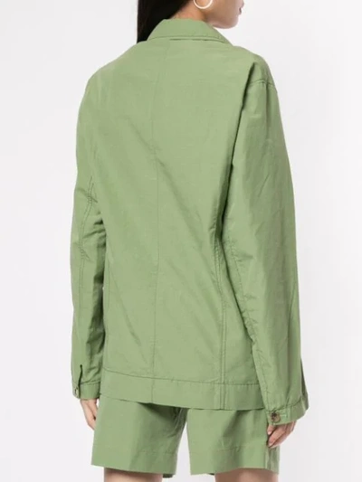 Shop Rejina Pyo Button Up Shirt Jacket In Green