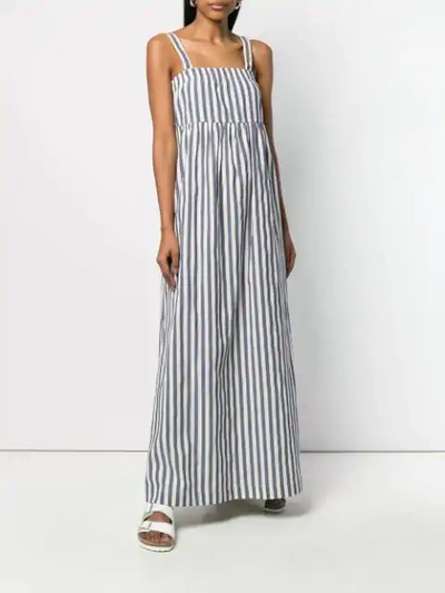 Shop Semicouture Striped Maxi Dress In Blue
