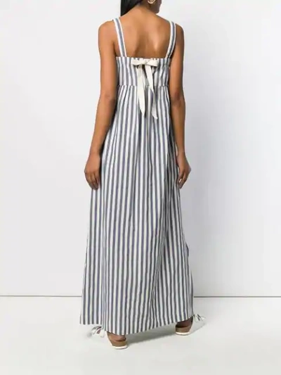 Shop Semicouture Striped Maxi Dress In Blue