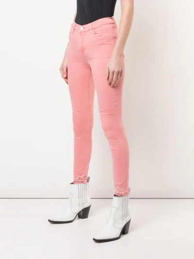 Shop J Brand Distressed Skinny Jeans In Pink