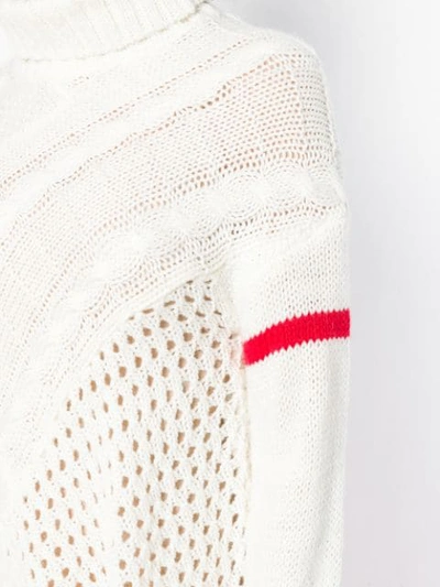Shop Preen Line Flared Knitted Sweater In White