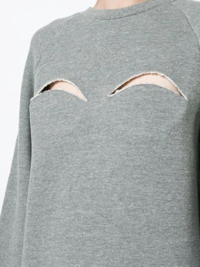 Shop Maison Margiela Cut Out Sweatshirt In Grey
