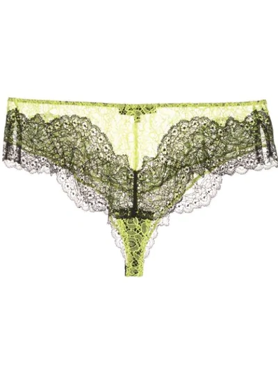 Shop Kiki De Montparnasse 'all Over Lace Poison' Slip - Grün In Green