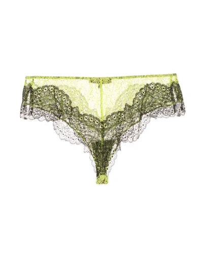 Shop Kiki De Montparnasse 'all Over Lace Poison' Slip - Grün In Green