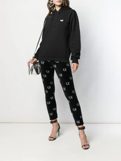 Shop Chiara Ferragni Logo Patterned Leggings In Black