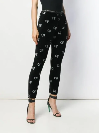 Shop Chiara Ferragni Logo Patterned Leggings In Black