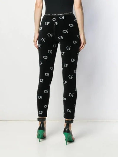 Shop Chiara Ferragni Logo Patterned Leggings In Black