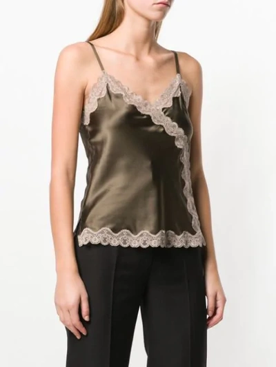 Shop Max & Moi Lace Detail Tank Top In Green