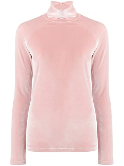 Shop Haider Ackermann Velvet Turtleneck Sweatshirt In Pink