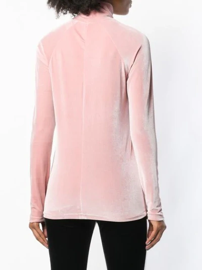 Shop Haider Ackermann Velvet Turtleneck Sweatshirt In Pink