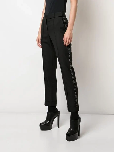 Shop Vera Wang Slim-fit Trousers In Black