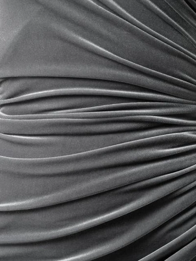 Shop Alexandre Vauthier Draped V-neck Mini Dress In Grey