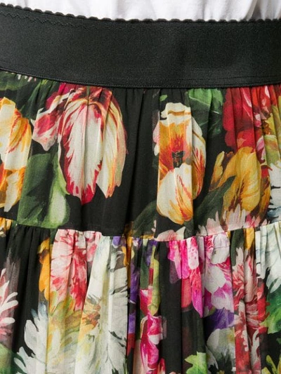 Shop Dolce & Gabbana Floral Print Skirt In Green