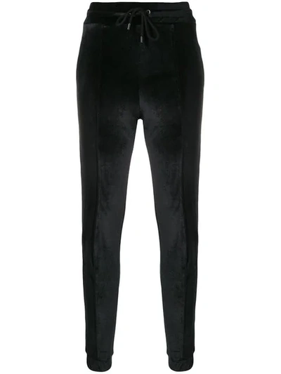 Shop Marcelo Burlon County Of Milan Velvet Track Trousers In Black