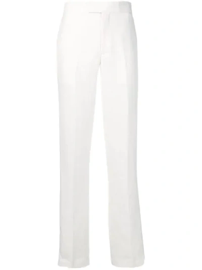 Shop Helmut Lang Straight Leg Tailored Trousers In White