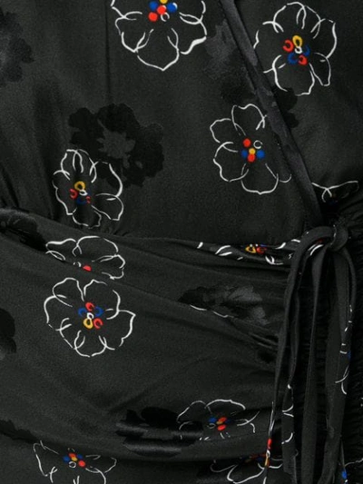 Shop Veronica Beard Floral Print Wrap Dress In Black