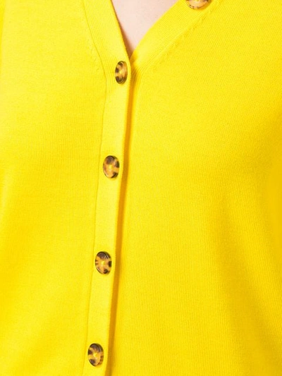 Shop Proenza Schouler L/s Cardigan-superfine Merino In Yellow